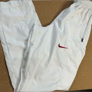 White Nike Windbreaker pants Sz Sm
